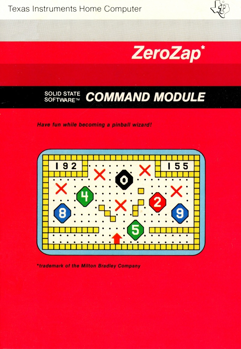 Zero Zap box art for TI-99