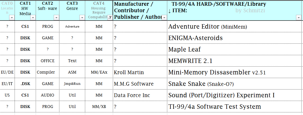 Mini Memory screenshot 2 for TI-99