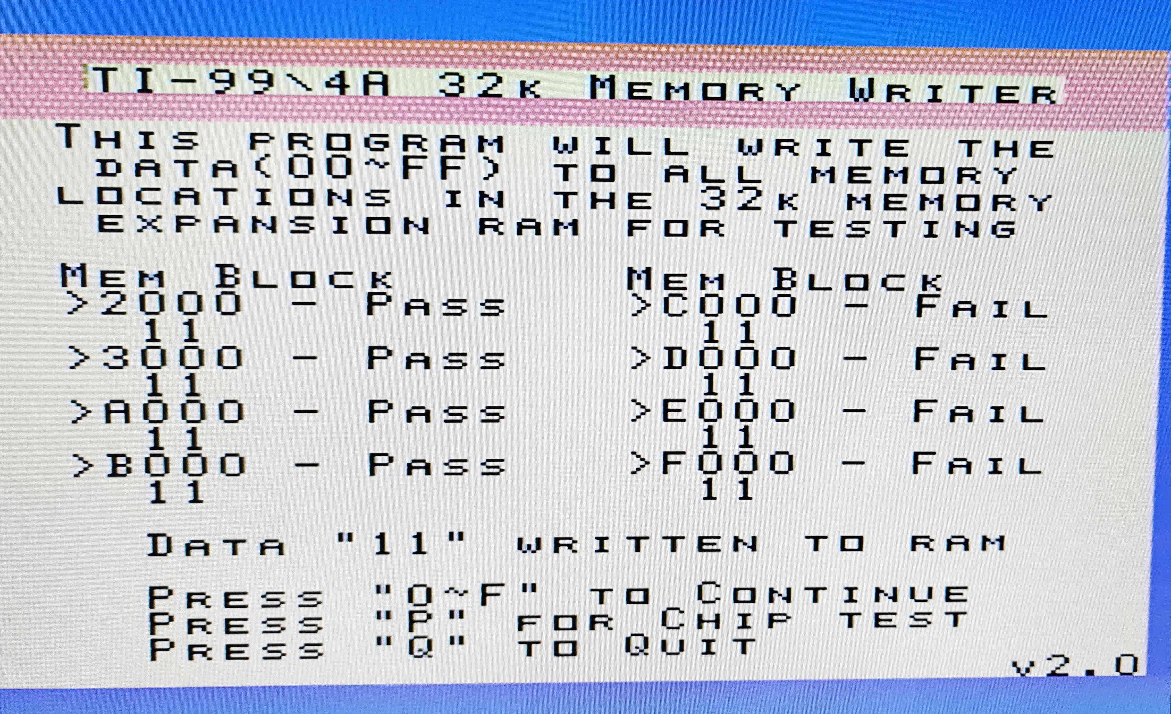 Mini Memory screenshot 4 for TI-99