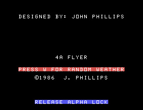 4A Flyer title screen for TI-99