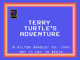 Terry Turtles Adventure title screen for TI-99