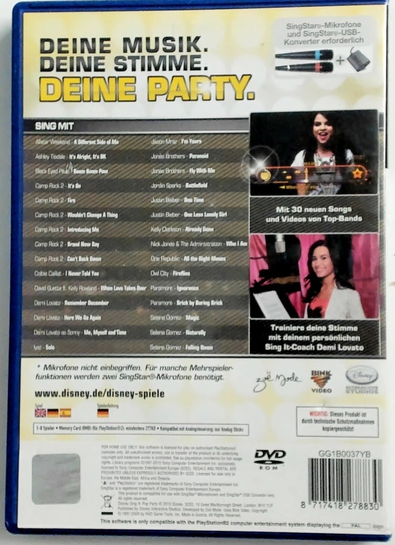Disney Sing it: Pop Party media 5 for Playstation 2
