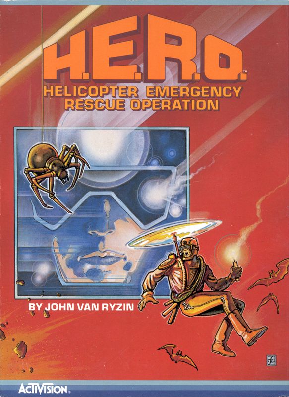 H.E.R.O. box art for Atari 5200