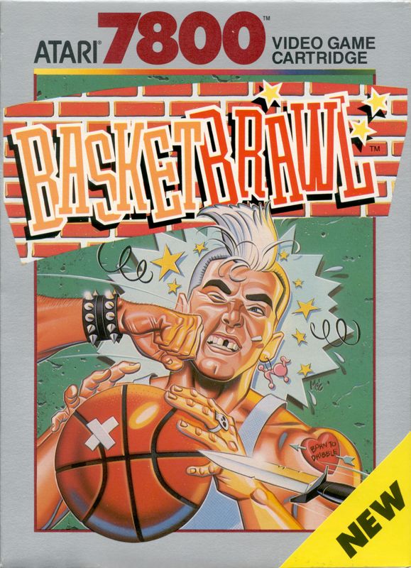 Basketbrawl box art for Atari 7800