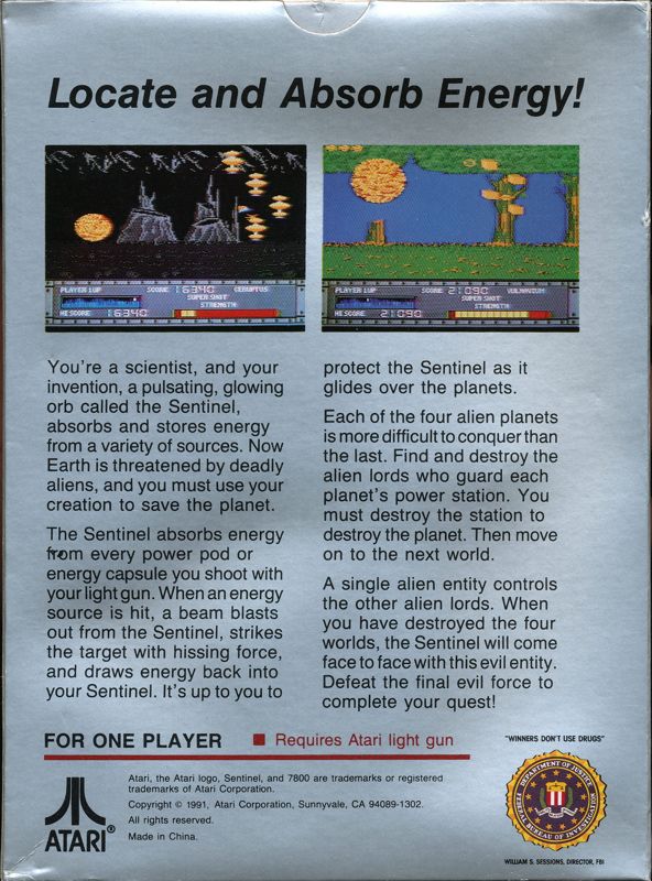 Sentinel box art for Atari 7800