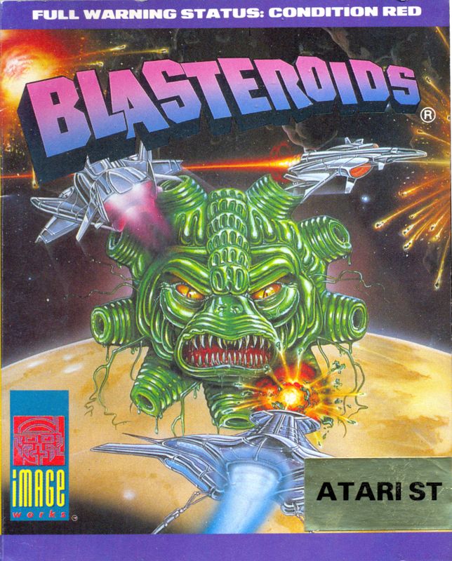 Blasteroids box art for Atari ST