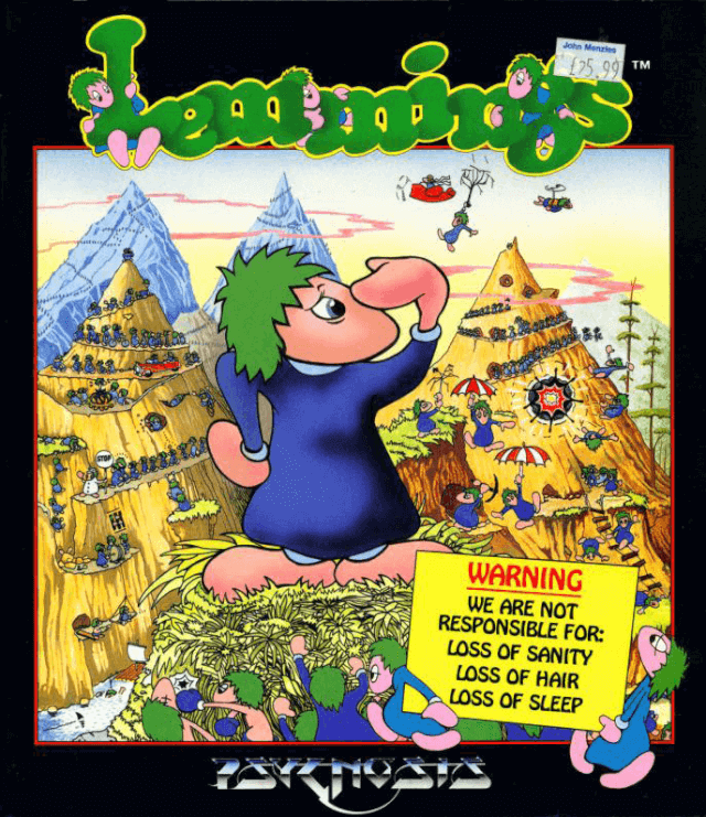 Lemmings box art for Atari ST