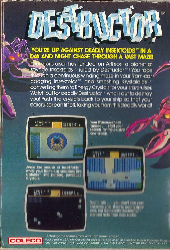 Destructor box art for Colecovision