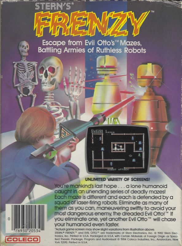Frenzy box art for Colecovision