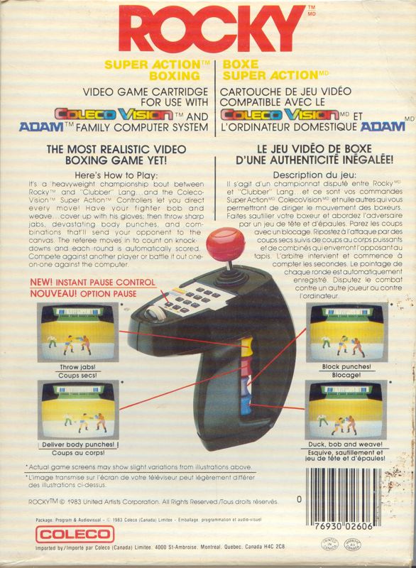Rocky box art for Colecovision