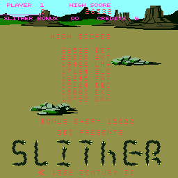 Slither box art for Colecovision