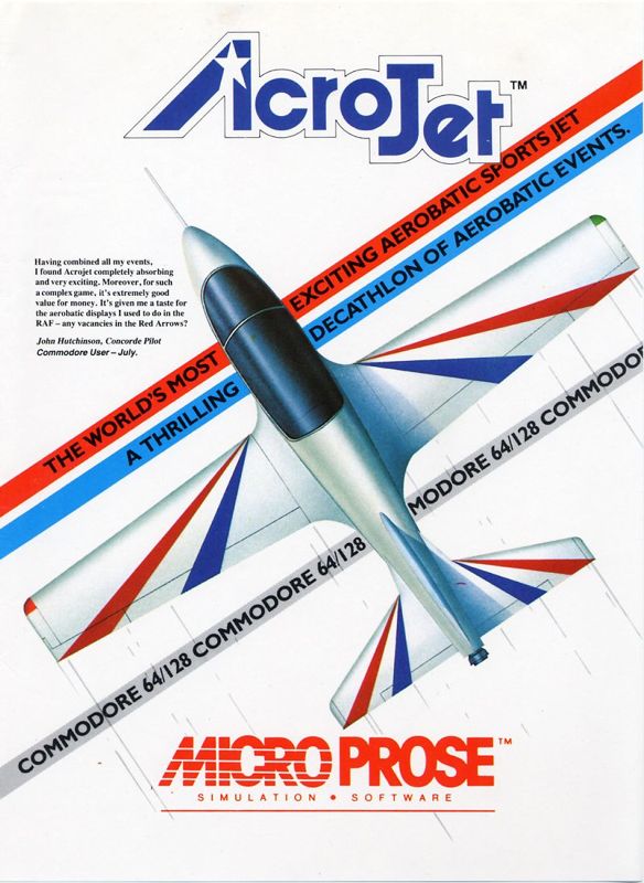 Acrojet box art for Commodore 64