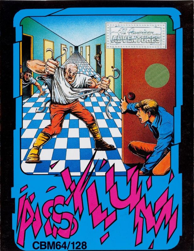 Asylum box art for Commodore 64