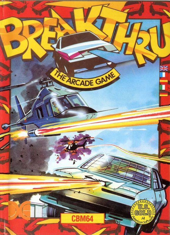 BreakThru box art for Commodore 64