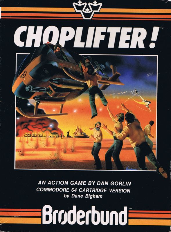 Choplifter box art for Commodore 64