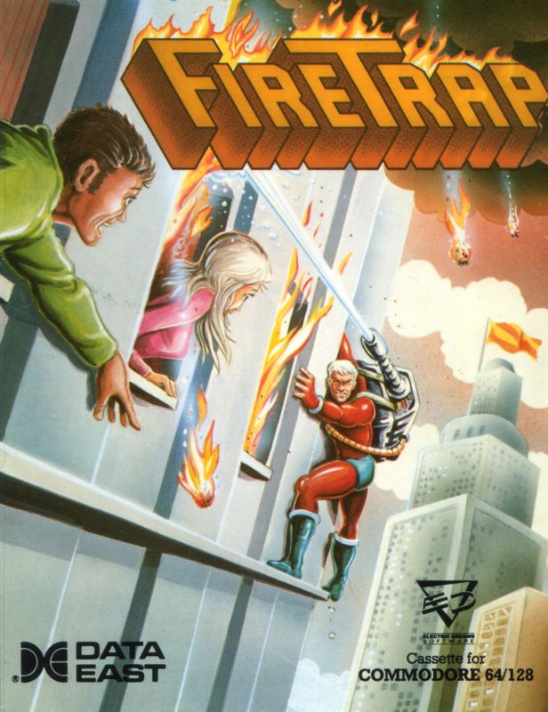 Firetrap box art for Commodore 64