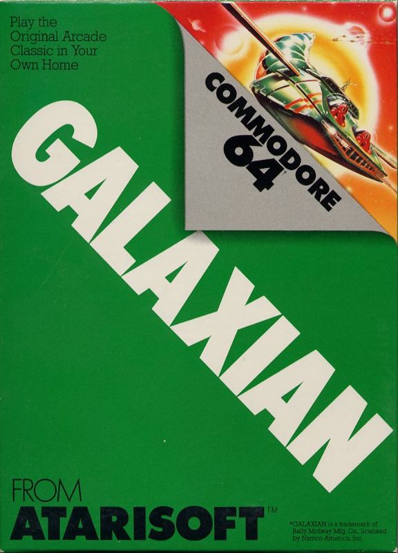 Galaxian box art for Commodore 64