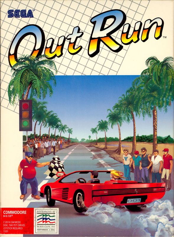 Out Run box art for Commodore 64