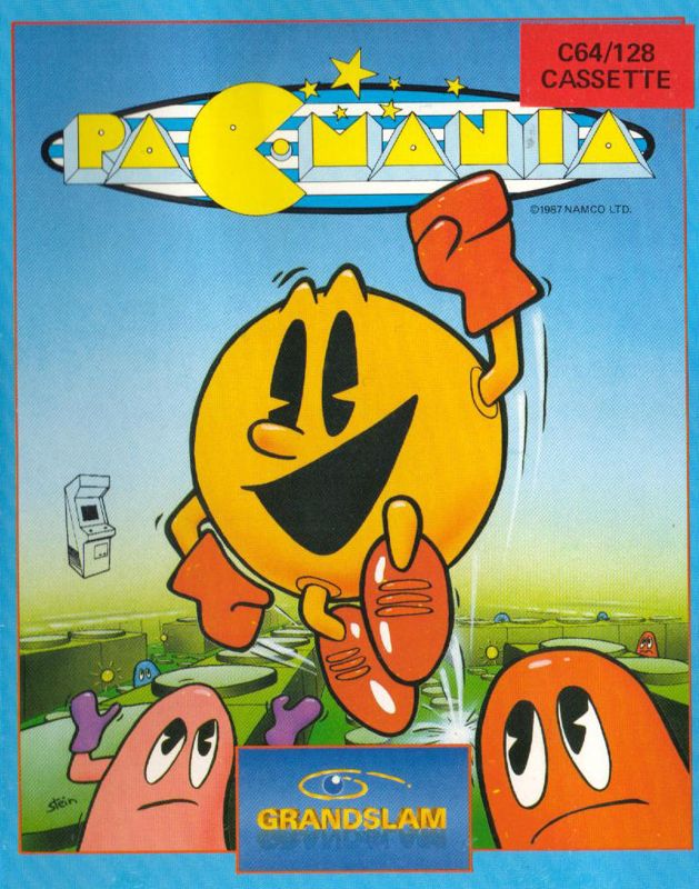 Pac-Mania box art for Commodore 64