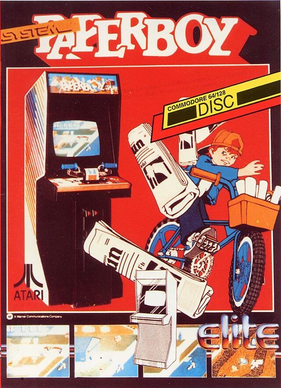Paperboy box art for Commodore 64