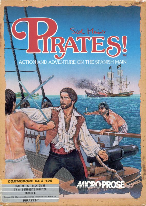 Pirates box art for Commodore 64