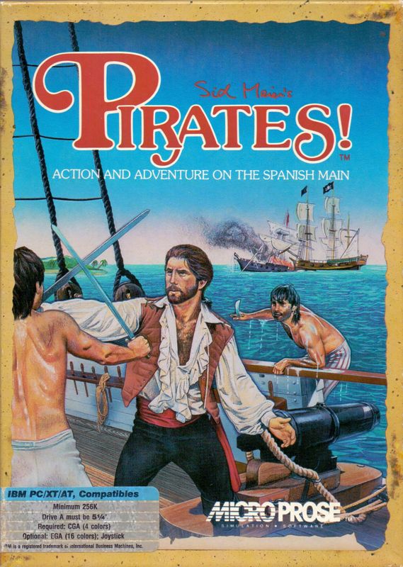 Pirates box art for Commodore 64