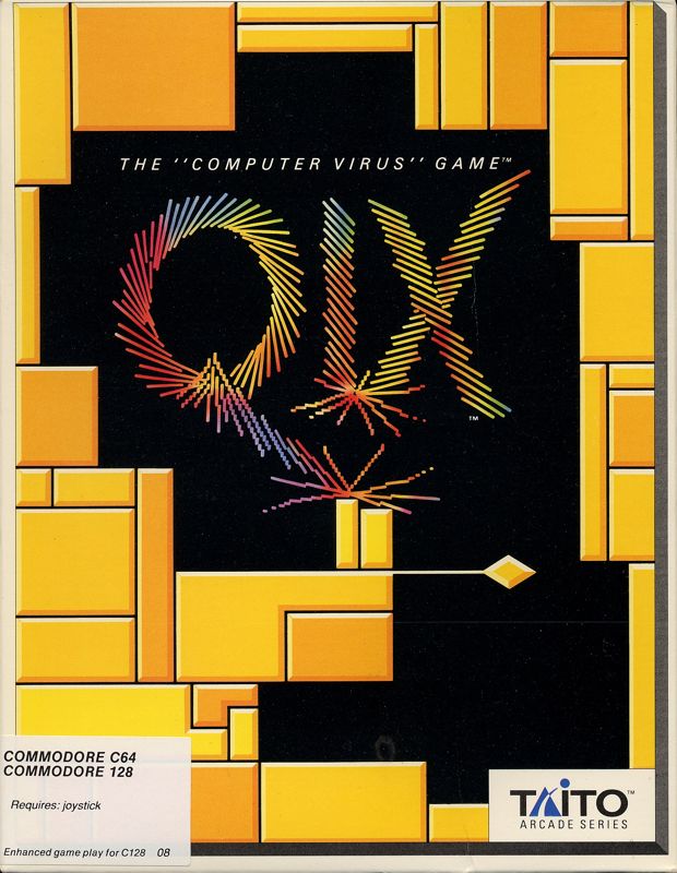 Qix box art for Commodore 64
