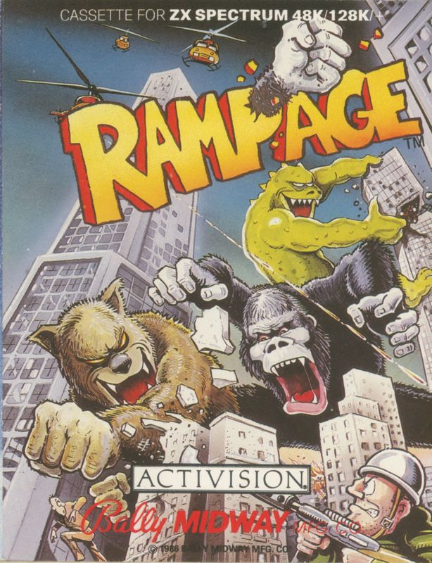 Rampage box art for Commodore 64