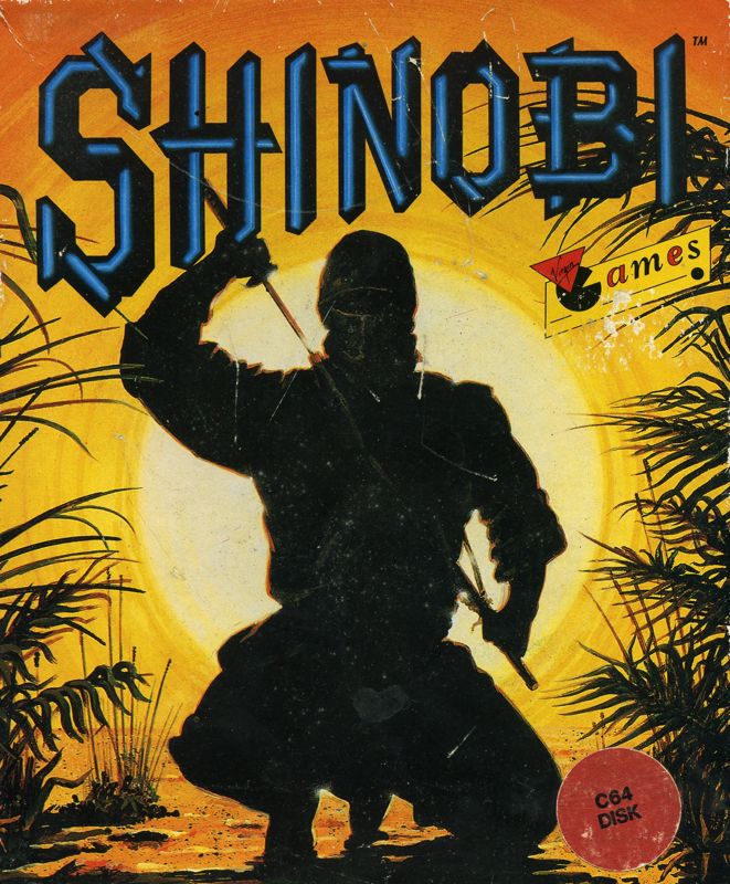 Shinobi box art for Commodore 64
