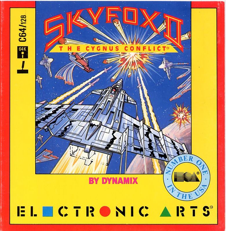 Skyfox box art for Commodore 64