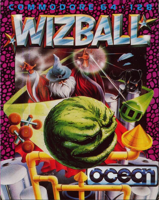 Wizball box art for Commodore 64