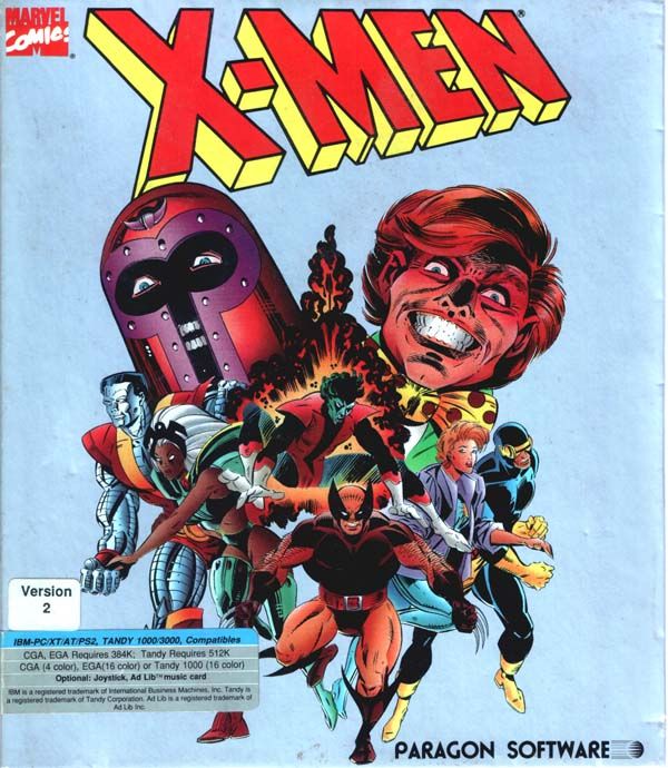 X-Men box art for Commodore 64