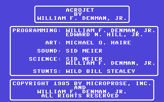 Acrojet screenshot 3 for Commodore 64