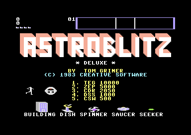 Astroblitz screenshot 2 for Commodore 64