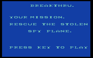 BreakThru screenshot 2 for Commodore 64
