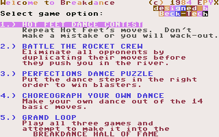 Breakdance screenshot 5 for Commodore 64