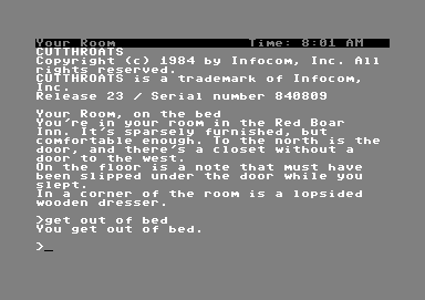 Cutthroats screenshot 3 for Commodore 64