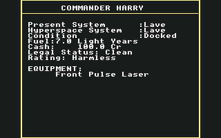 Elite screenshot 5 for Commodore 64