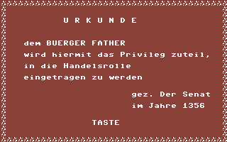 Hanse screenshot 3 for Commodore 64