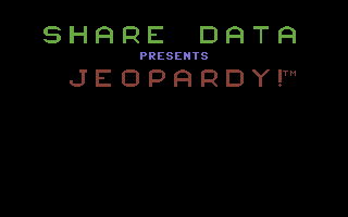 Jeopardy screenshot 2 for Commodore 64