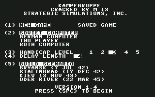 Kampfgruppe screenshot 2 for Commodore 64