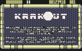Krakout screenshot 3 for Commodore 64