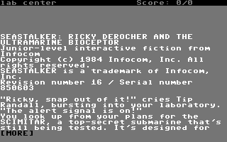 Seastalker screenshot 4 for Commodore 64