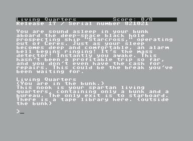 Starcross screenshot 2 for Commodore 64