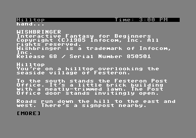 Wishbringer screenshot 2 for Commodore 64