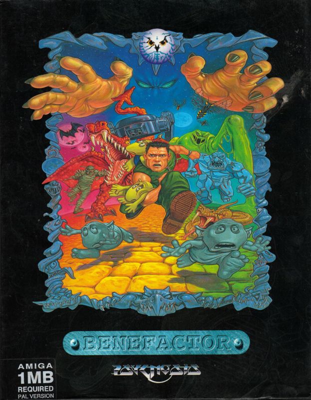 Benefactor box art for Amiga CD32