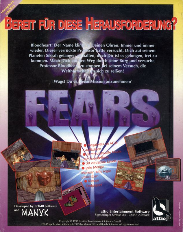 Fears box art for Amiga CD32