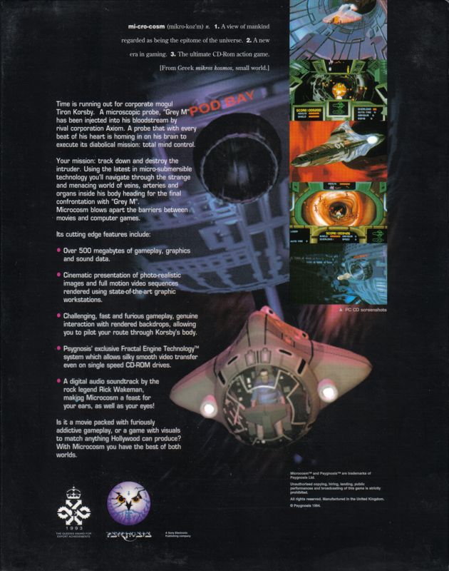 Microcosm box art for Amiga CD32