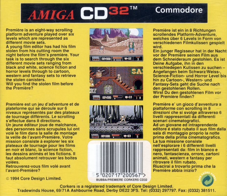 Premiere box art for Amiga CD32