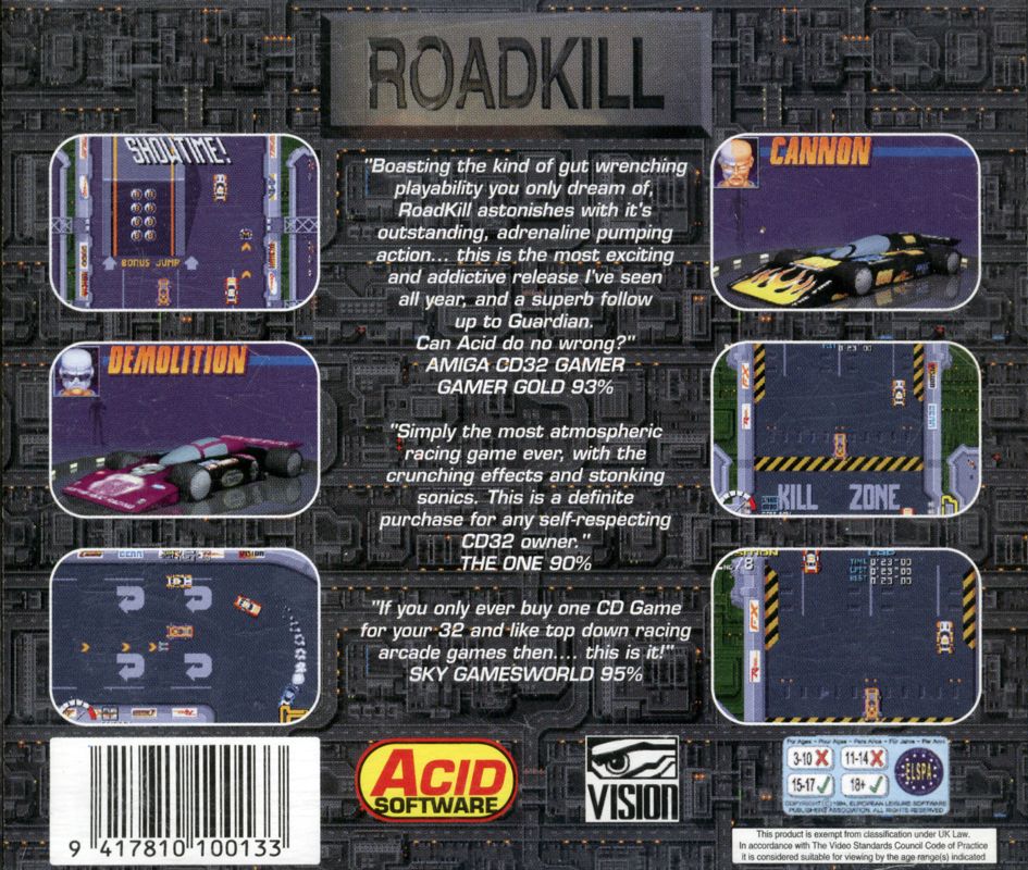 Roadkill box art for Amiga CD32